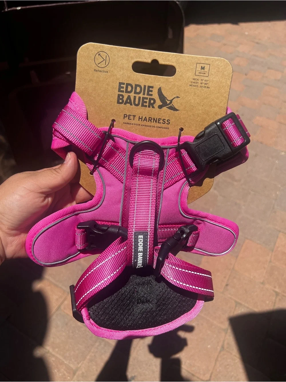 Eddie Bauer Bright Pink Reflective Dog Harness *NEW STILL ATTACHED TO TAG*